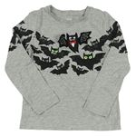 Šedé melírované triko s netopýry C&A