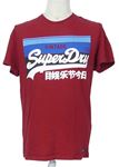 Pánské červené tričko s logem Superdry 
