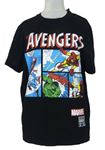 Pánské černé tričko s potiskem Avengers George 