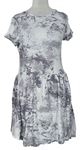 Dámské bílo-šedé vzorované šaty Nikka 