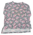 Šedé melírované úpletové triko s květy Primark