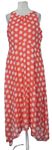 Dámské korálové puntíkované šifonové midi šaty