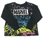 Antracitové triko s hrdiny Marvel