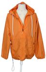 Pánská oranžová šusťáková sportovní bunda s kapucí 