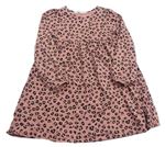 Růžové bavlněné šaty s leopardím vzorem H&M