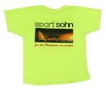 Neónově žlté športové tričko s potlačou