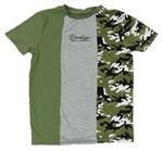 Khaki-šedo-army tričko s nápisem George