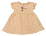Meruňkové bavlněné šaty s Minnie Disney