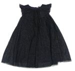 Černé třpytivé tylové šaty s volánky H&M