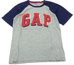 Šedo-tmavomodré tričko s logem GAP