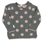 Šedý melírovaný puntíkatý svetr s mašlí H&M