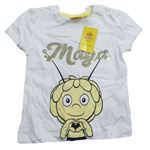 Bílé tričko s včelkou Májou a flitry