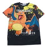 Černé skvrnité tričko s Charizardem - Pokémon