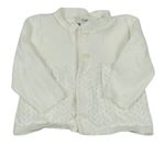 Bílý propínací svetr s perforovaným vzorem Topomini