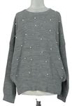 Dámský šedý svetr s perličkami Select 