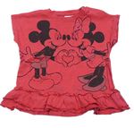 Růžové tričko s Minnie a Mickey mousem Disney