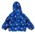 Modrá hviezdičkovaná šušťáková zimná bunda s kapucňou zn. M&Co