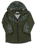 Khaki-army šusťáková jarní bunda s kapucí Tu