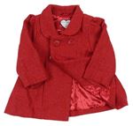 Červený vlněný třpytivý podšitý kabát M&S