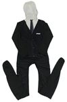 Kostým -  Černý overal s kravatou a kapucí 
