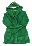 Zelený chlupatý župan s kapucí - krokodýl M&S