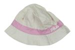 Bílý klobouk s růžovým pruhem Fila