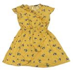 Žluto-modré květované lehké šaty Primark