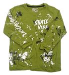 Zelené vzorované triko s nápisy Urban
