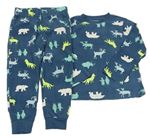 Modré plyšové pyžamo se zvířaty F&F