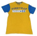 Žluto-modré tričko s nápisem Firetrap
