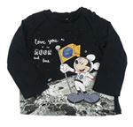 Černo-šedé triko s Mickey mousem Disney