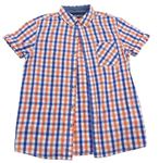 Oranžovo-modro-bílá kostkovaná košile Next