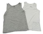 2x košilka - bílá + šedá melírovaná