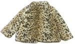 Béžovo-černý chlupatý kabátek s leopardím vzorom