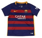 Tmavomodro-vínový pruhovaný funkční fotbalový dres FC Barcelona Nike