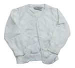 Bílý propínací svetr s perforovaným vzorem Topomini
