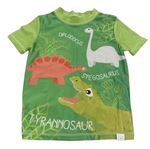 Zelené UV tričko s dinosaury