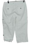 Dámske biele plátenné capri rolovacieé nohavice s vreckami zn. Diversi