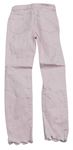 Ružové plátenné nohavice s vyšúchaním zn. M&Co.