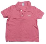 Růžové polo tričko s výšivkou 