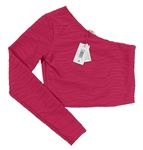 Růžové vzorované crop tričko Matalan