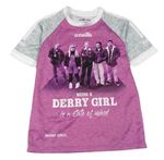 Růžovo-šedé sportovní tričko s dívkami O´neills