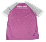 Ružovo-sivé športové tričko s dievčatkom zn. O´neills