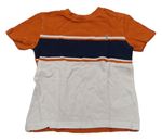 Oranžovo-bílo-tmavomodré tričko Next