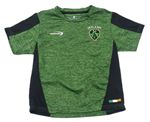 Zeleno-černé melírované sportovní tričko s erbem 