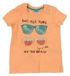Neonově oranžové tričko s brýlemi