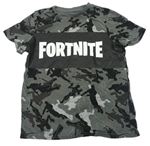 Šedo-černé tričko s Fortnite 