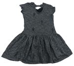 Čierno-tmavosivé melírované teplákové šaty s dievčatkom zn. C&A