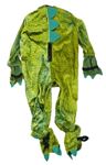 Kostým - Zelený vzorovaný sametový overal - dinosaurus