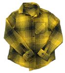 Žluto-černá kostkovaná flanelová košile Primark